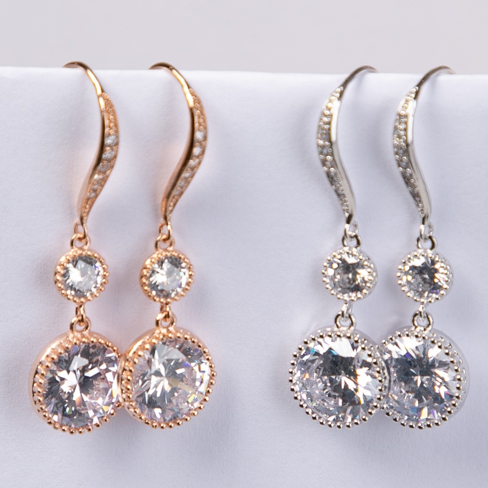 Cubic zirconia drop earrings